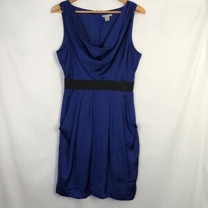 H & M Women Satin Royal Blue Cocktail Dress     Size 12